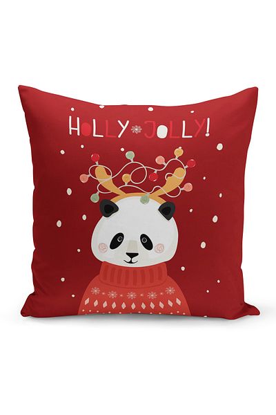 Filamente New Year Christmas Pattern Double Sided Digital Printed Throw Pillow Cover