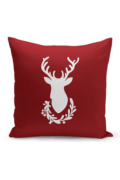 Filamente New Year Christmas Pattern Double Sided Digital Printed Throw Pillow Cover