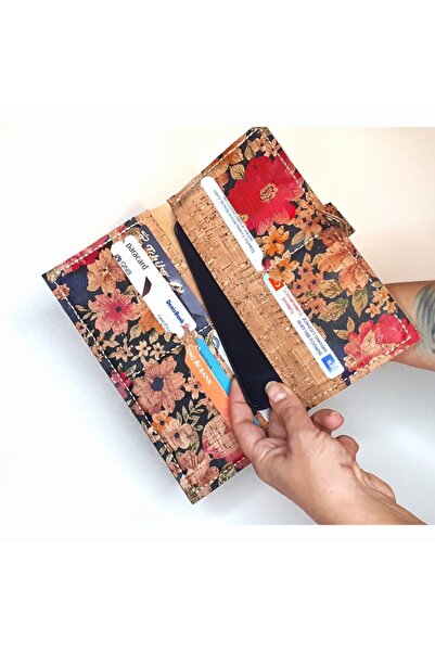 Yozakura Design Vegan Mantar Derisinden Telefon Bölmeli Clutch Cüzdan Hepburn101