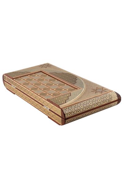 Momento Sanat Tavla Çantasıyla Ve Pullarıyla Birlikte Yuvarlak Köşeli Lüks Tavla