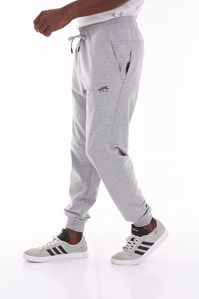 ZEYMERADE Pantaloni de sport pentru bărbați, gri deschis, cu buzunare laterale ascunse