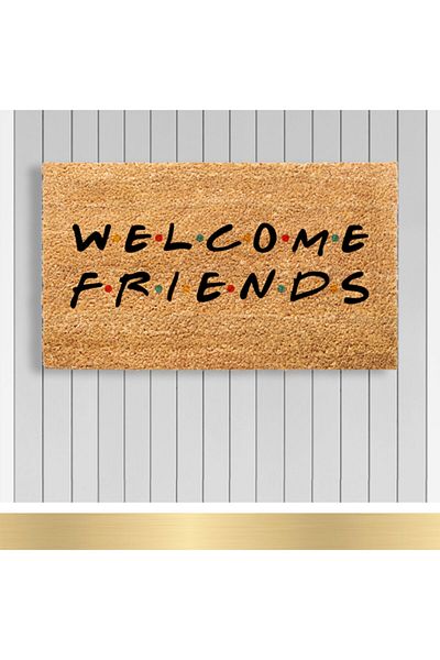 Paspashello , Design Koko Door Mat / PVC Base / Model; Welcome Friends