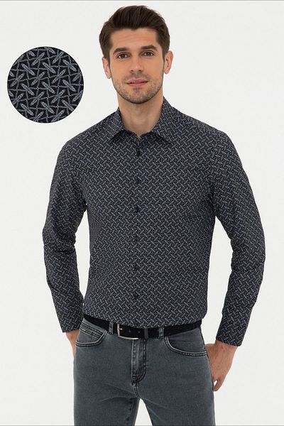 Pierre Cardin Черна мъжка риза G021GL004.000.1275879