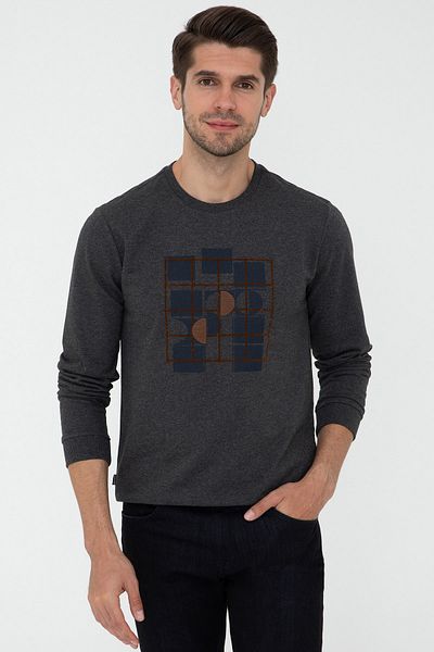 Pierre Cardin Hanorac pentru bărbați - Antracit Melange, G021SZ082.000. 1288005   Modelul