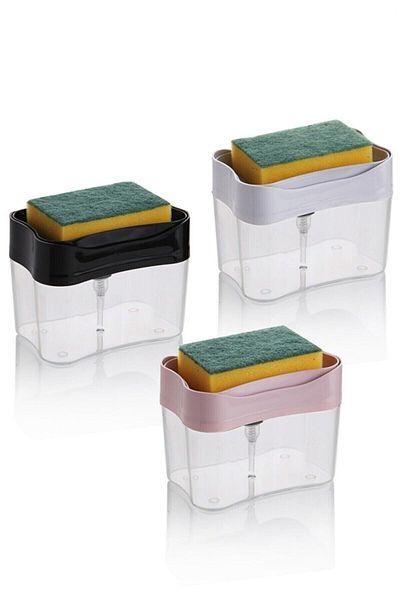 Bastonlu Practical Sponge Holder with Detergent Tank