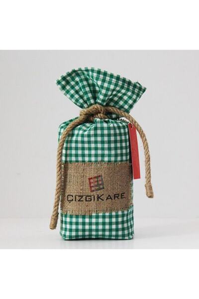 Çizgikare مفرش طاولة من القماش القطني الأخضر