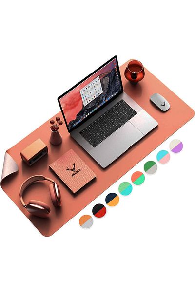 Xrades Double Color Leather Mousepad 80x40 Cm Dark Brown And Gray For Laptop Computer