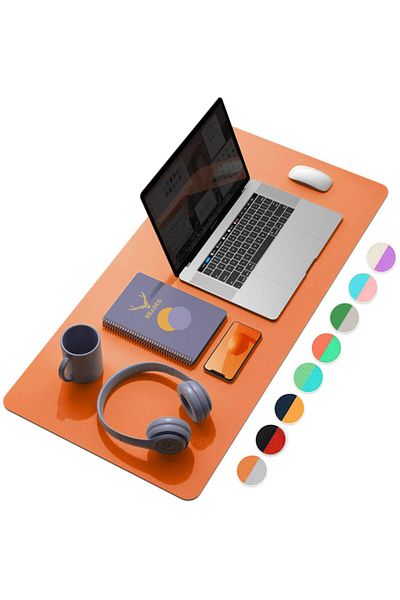 Xrades Dual Color Leather Mousepad Laptop 80x40 Cm Orange And Green For Computer
