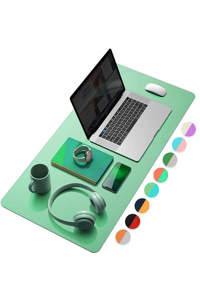 Xrades Double Color Leather Mousepad For Laptop Computer 80x40 Cm Green And Orange