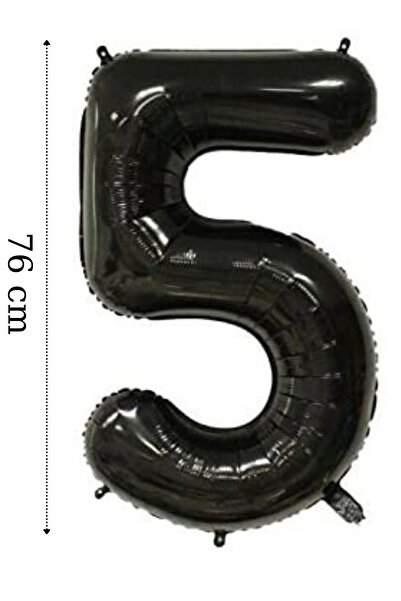 ELGALA بالون فويل رقم 5 بالون هيليوم 76 سم لون أسود