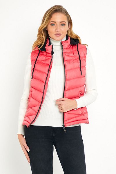 DYNAMO Vestă pufă roz pentru femei cu fleece cu glugă