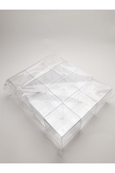 Genel Markalar Kapaklı Pleksi Mika Kutu 5x5x5 cm-12'li Paket