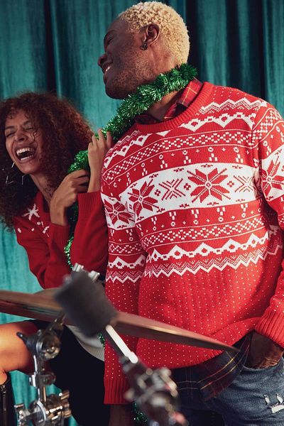 DeFacto New Year Themed Regular Fit Crew Neck Knitwear Sweater