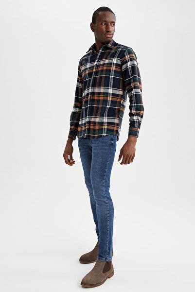 DeFacto Modern Fit Ekose Desenli Uzun Kollu Oduncu Gömlek Ceket