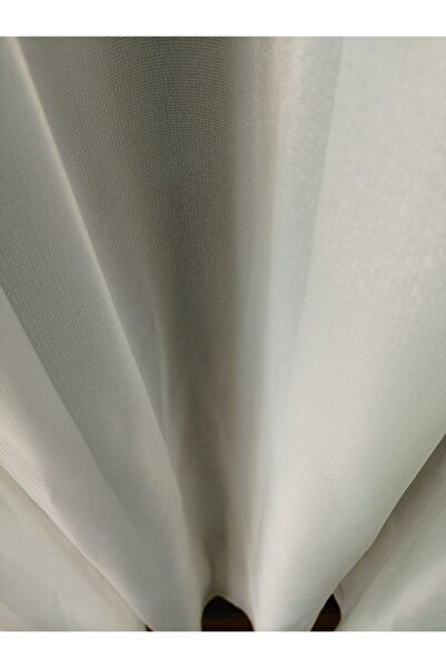 DNZEVGEREÇLERİ Voile Modern Plain Tulle Curtain Cream 1/2 Pleat