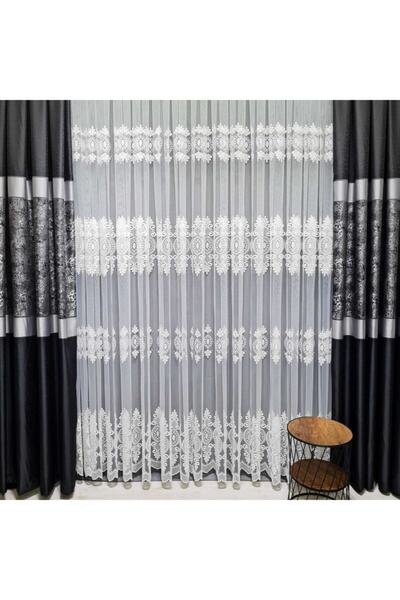 JADİSSA PERDE Taç Desen Issa Perde Brode Tül Nakışlı Sıkbile1/3