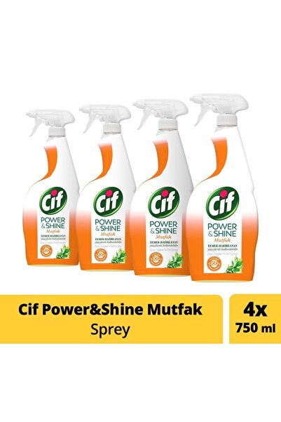 Cif Power & Shine Mutfak Sprey 750 ml - 4'lü Paket