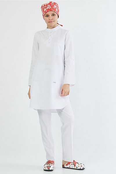 Owlet Medikal Set uniformă chirurgicală cu hijab alb