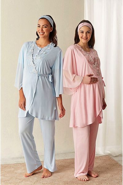 Haluk Bayram Women's Blue Maternity Set
