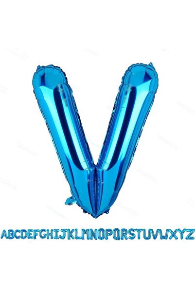 Firsat Ayi Deal Month 1 Meter Blue Letter V Foil Letter Balloon Blue V Letter...