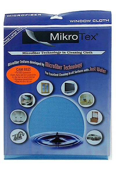 Mikrotex Microfiber Glass Cloth 4 Pieces Blue (EBAT:40X50)