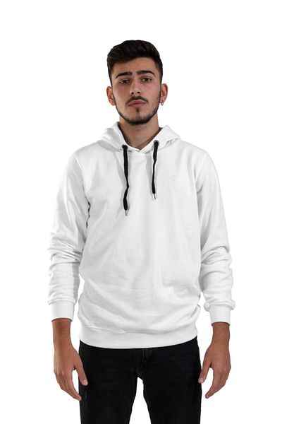 Raf Coll Φούτερ Unisex Basic Λευκή με κουκούλα