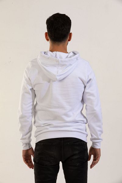 Raf Coll Φούτερ Unisex Basic Λευκή με κουκούλα