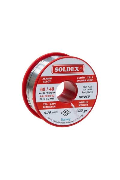 Soldex 0.75 Mm 200 G Lehim Teli (%60 Sn / %40 Pb)