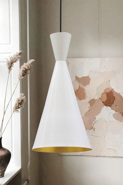 Bamyum Fine White Metal Chandelier Kitchen Living Room Cafe Office Desktop Gift Single Pendant Lamp Lighting