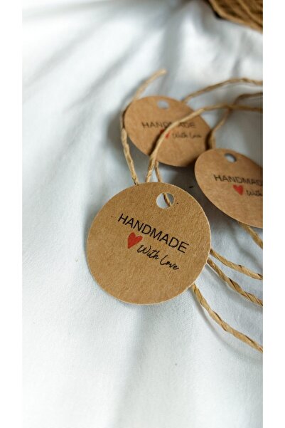 Çikoleyt Design ملصق كرافت مثقوب يدويًا 4 × 4 سم 50 قطعة