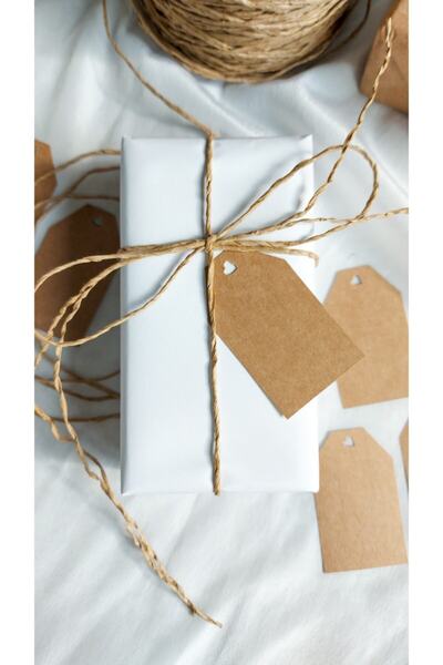 Çikoleyt Design Kraft Note Card - Heart Hole (4*6,5cm) 50 Pieces