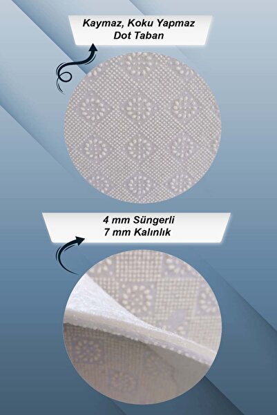 Viva Weaver's Makinede Yıkanabilen Kaymaz Tabanlı Vintage Kesme Yolluk Ar648
