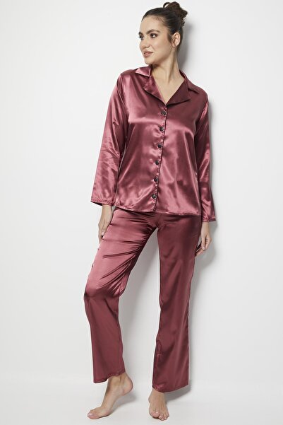 Miorre Σετ μακρυμάνικη γυναικεία πιτζάμα Satin New Season