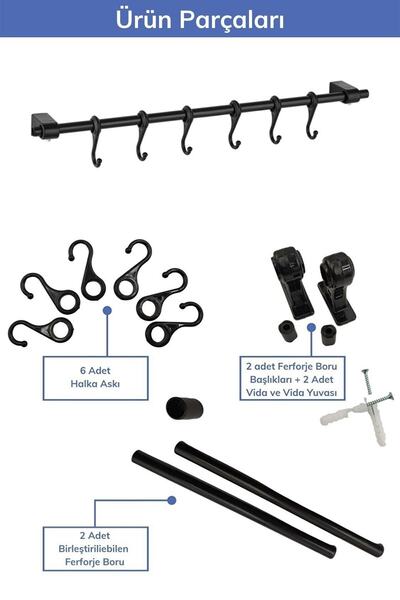 Buffer ® duvara Monte Edilen 6 Kancalı Dekor Kaşıklık Ve Kupa Askısı Mm72yt2258