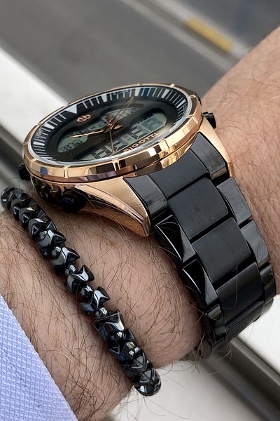 Bigotti Full Steel Black Men's Wristwatch+bracelet Gift Elg1049