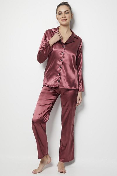Miorre Women's Lilac Long Sleeve Pajama Set New Season (1 Piece Economical)