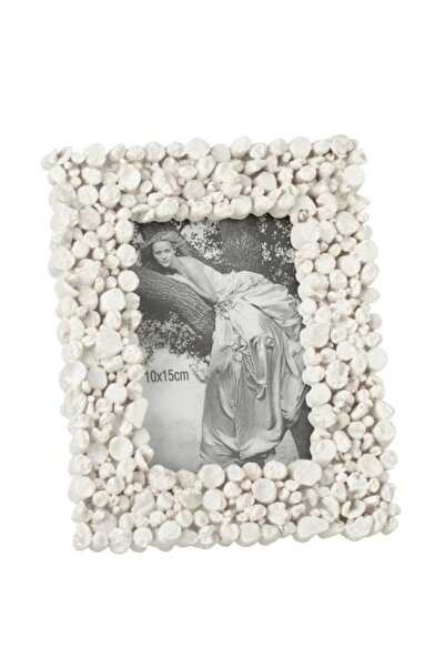 Laromita Decoration Mini Kabuklu Fotoğraf Çerçevesi / Beyaz
