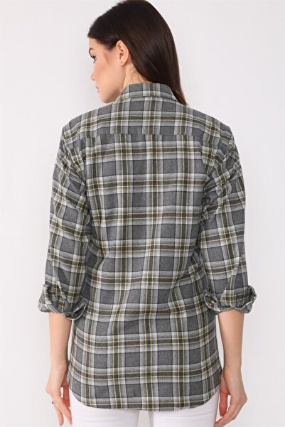 Dewberry Z6664 Bayan Gömlek-antrasit