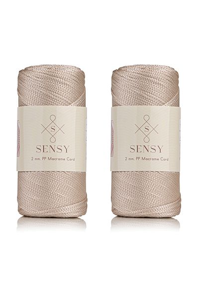 SENSY Premium 400 gr Polyester Macrame String 2 Mm Set of 2 Milk Coffee Macrame String Cupboard Bag String No:4