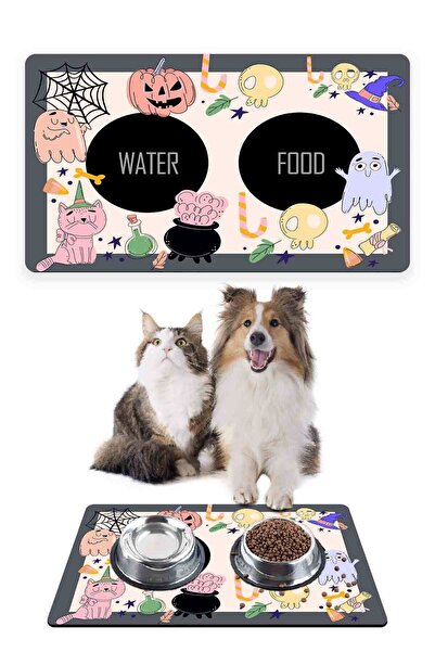 Patipeti سجادة طعام للكلاب والقطط والهالوين مقاس 50 × 35 سم
