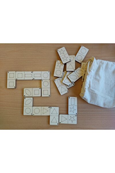 Ankebut الأشكال والأرقام الدومينو الخشبية 21 قطعة