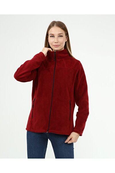 VEGA PORT Γυναικείο Claret Red Fleece με γιακά με φερμουάρ