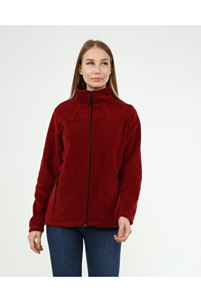 VEGA PORT Γυναικείο Claret Red Fleece με γιακά με φερμουάρ