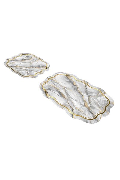 Dekoreko Special Cut Double Bathroom Set Sharon Gray
