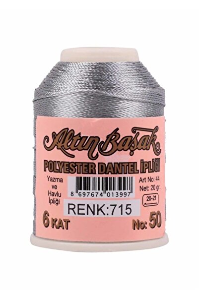 Yüsra Shop Altinbasak 715 Light Gray Polyester Lace Thread 20 Gr Writing Thread