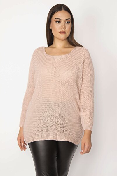Şans Plus Size Sweater - Pink - Regular
