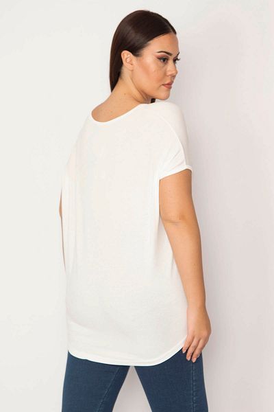 Şans Plus Size Blouse - White - Regular fit