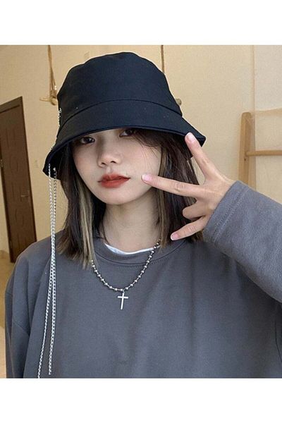 Shopiolog Unisex K Pop Design Chain Bucket Hat...