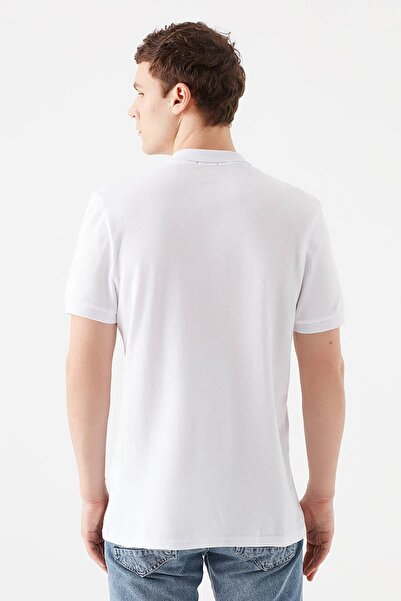 Mavi Ανδρικό λευκό μπλουζάκι πόλο 064946 -27879