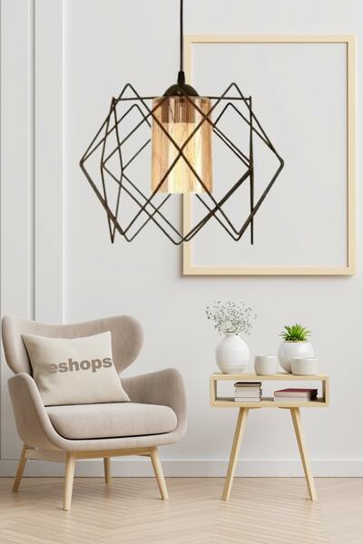 eshops Siyah Jaka Lüx Sarkıt Avizev, Silvano Camlı Avize, Prizma Tekli Sarkıt...